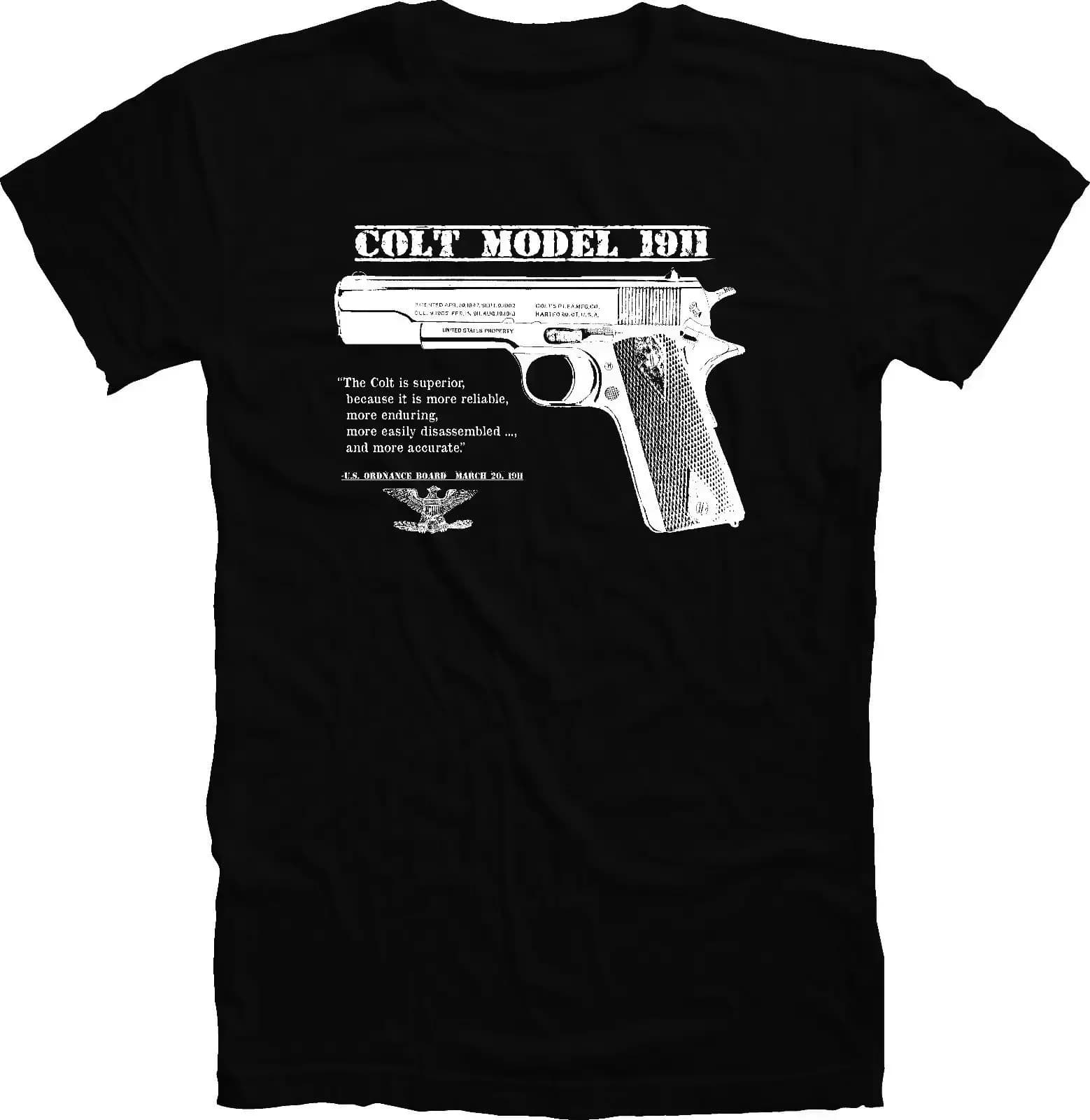 US Army  M1911 Pistol T-Shirt 100% Cotton O-Neck Summer Short Sleeve Casual Mens T-shirt Size S-3XL