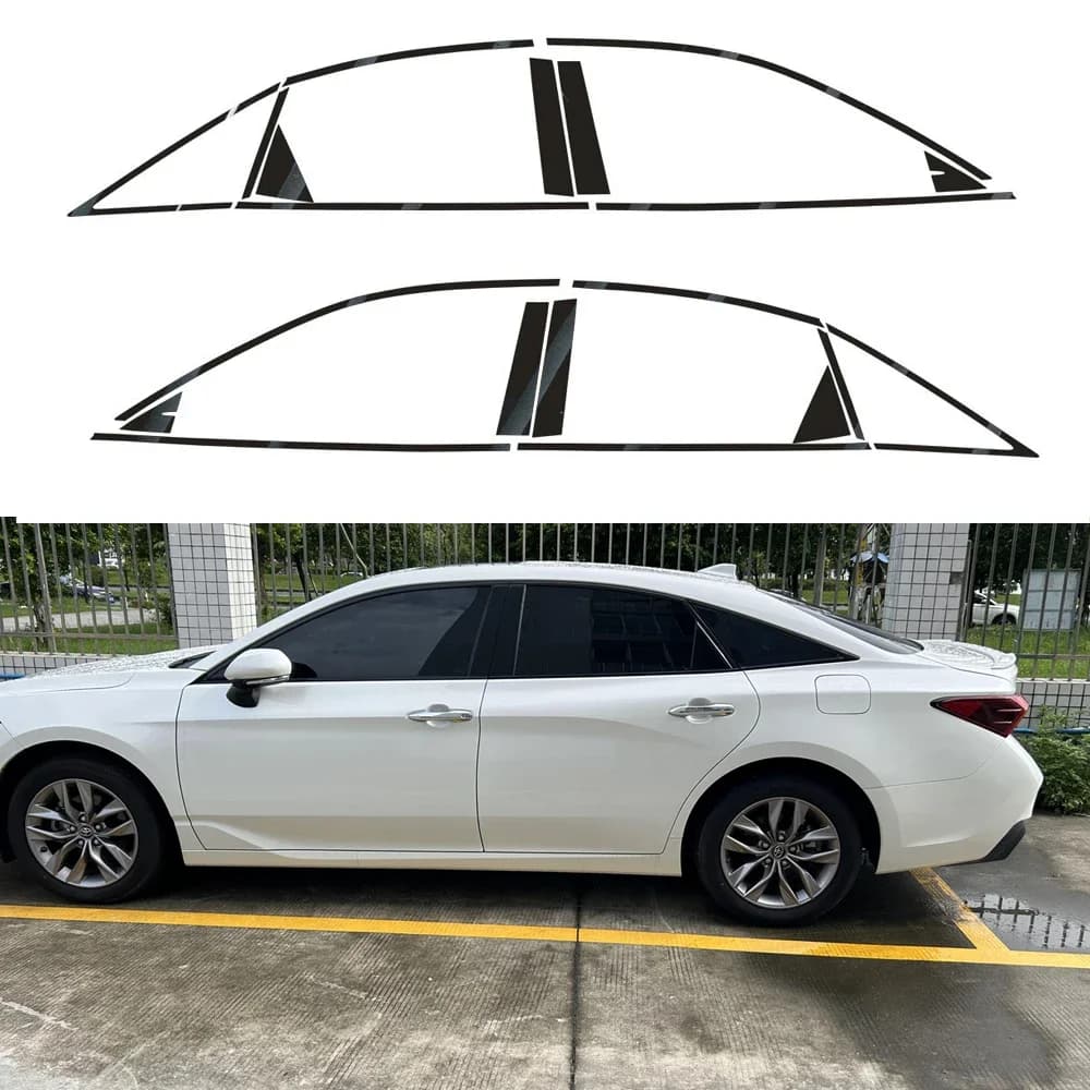 For Toyota Avalon 2019-2023 Sedan Window Chrome Delete Blackout ABC Pillars Glossy Black Stickers