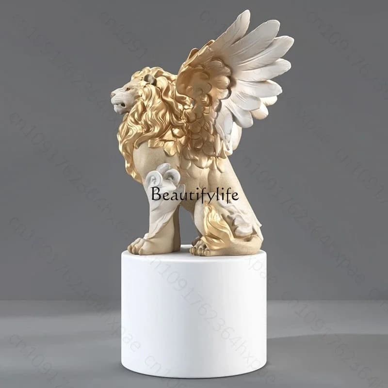 88.Abstract lion sculpture, decorative artwork, floor sculpture, living room, home decoration