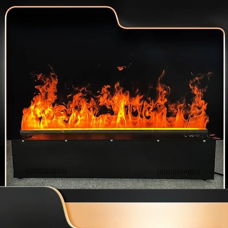 3D flame electric fireplace, household background wall embedded humidification decorative atomization heater