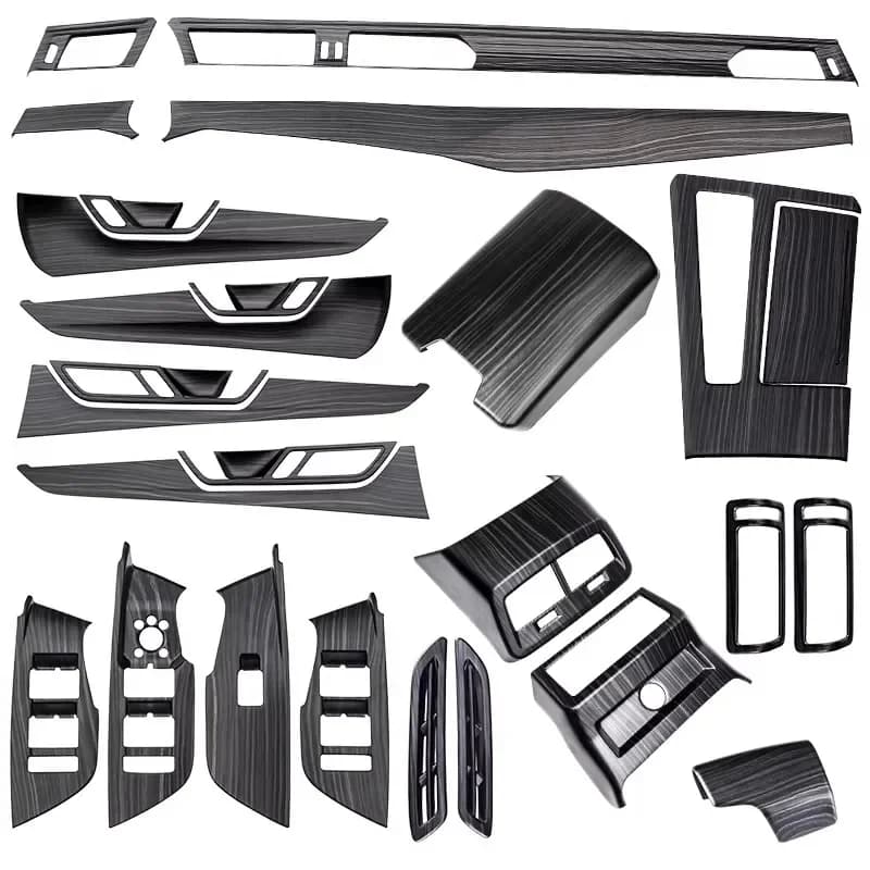 Mahogany Grain Overlays Interior Trim Cover for LHD Audi A6 C8 Sedan Saloon A6 Avant 2019 2020 2021 2022 2023 2024 2025 Model