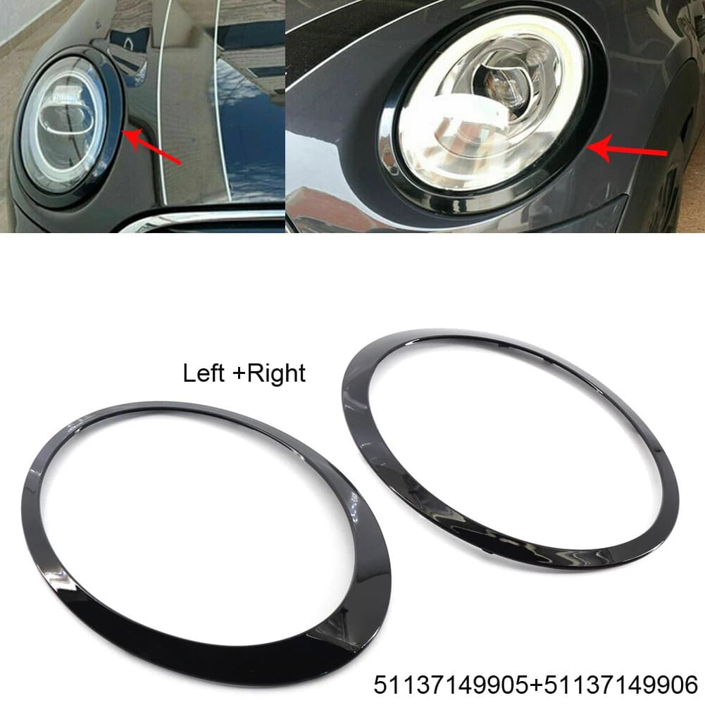 Car Headlight Trim Frame Car Light Decoration Ring Cover 51137149905 51137149906 Fit For MINI Cooper R56 R57 R58 R59 2007-2015