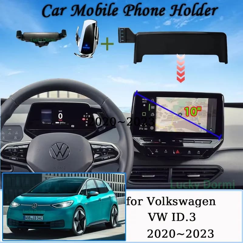 For Volkswagen ID.3 2020~2023 10" Screen Mobile Phone Holder MagSafe Mount Wireless Charging Bracket Gravity Stand Accessories