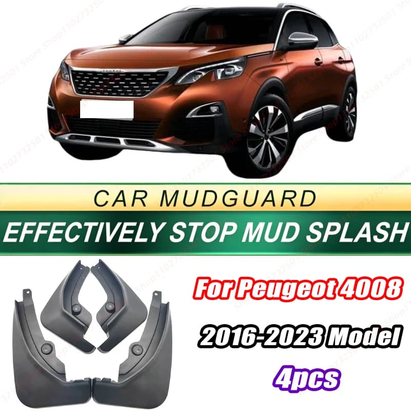 For Peugeot 4008 2016-2023 Model 4PCS Front Rear Mud Flaps Splash Guards Fender Mudguards Auto Accessories