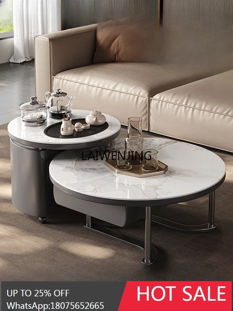 MJY kung fu tea table living room home office minimalist integrated light luxury rock slab small tea table