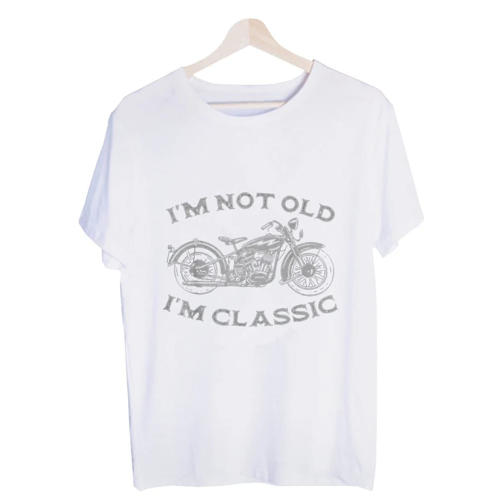 Men's Motorcycle Graphic Tee, Vintage Style Short Sleeve Crew Neck T-Shirt for Casual Daily Wear