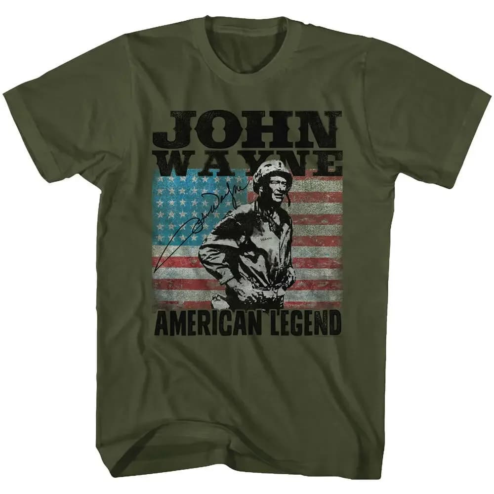 Vintage TV Movies John Wayne American Legend T-Shirt 100% Cotton O-Neck Summer Short Sleeve Casual Mens T-shirt Size S-3XL