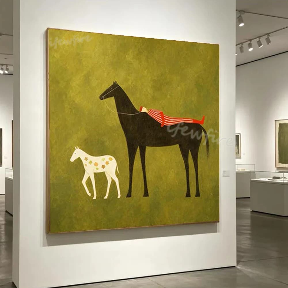 Top Modern European Horse Oil Painting on Canvas 100% Handmade Animal Wall Art Picture for Living Room Home Decor Image Artwork