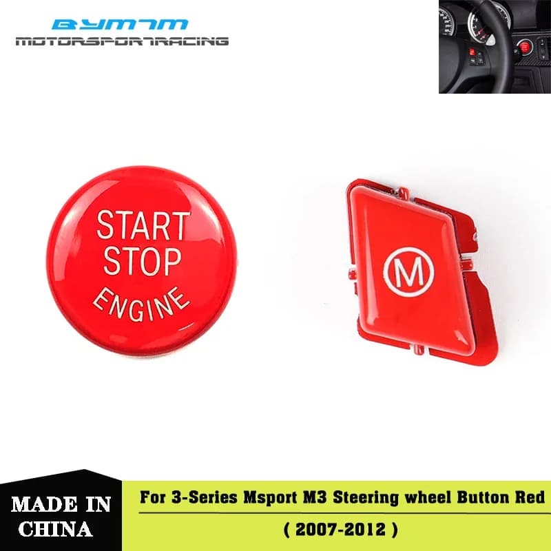 Car Switch Accessories with START Stop Engine Button Car Steering Wheel M Model Red for BMW 3 Series M3 E90 E91 E92 E93
