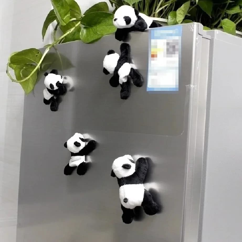 Cute Soft Plush Panda Magnet - Oval Fabric Whiteboard & Fridge Magnet, Perfect for Gifting and Organizingfridge magnet