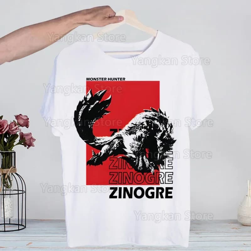 Monster Hunter Shirt Novelty Harajuku Men's tshirt Printed Unisex Short Sleeve T shirt Cool Cartoon Casual T-shirt Male