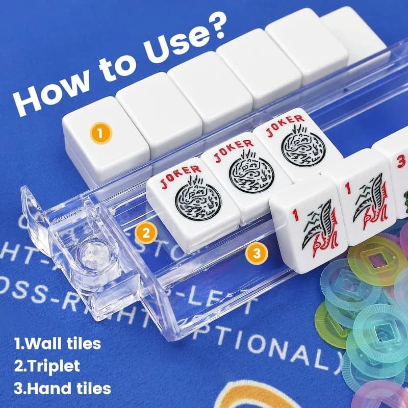 18 Inch Thickened American Mahjong Racks 4‑in‑1 Tile Alignment Ruler Set Mahjong Accessories Kit