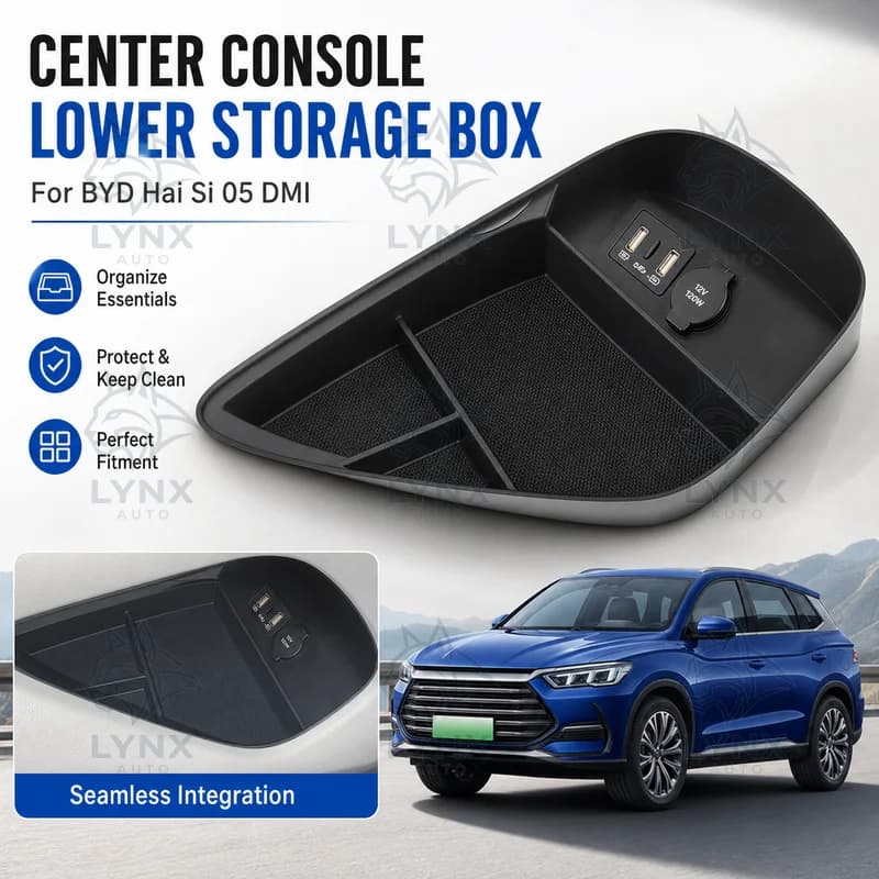 For BYD Hai Si 05 DMI Center Console Lower Storage Box Car Organizer Auto Storage Accessories Modification Parts
