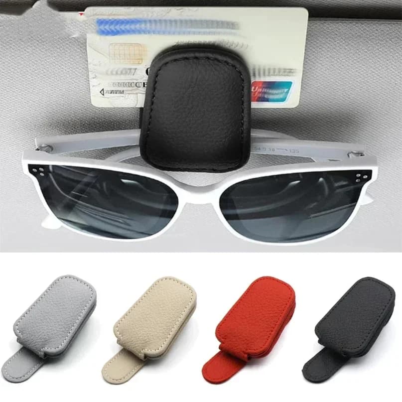 Soporte  gafas de sol  coche, clip  visera, estuche de cuero  gafas, accesorio de montaje  coche, clip