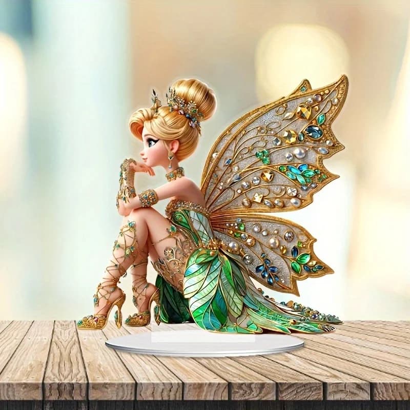 Flower Fairy Acrylic Desktop Creative And Cute Home Party Decoration, Bedroom, Living Study Room, Office, Window Decoration