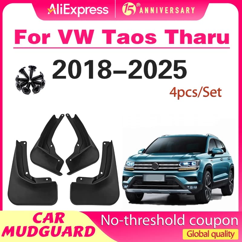 4pcs Mud Flaps for Volkswagen VW Taos Tharu 2018~2025 2019 Mudguards Splash Fender Flares Spoiler Wheel Guards Cover Accessories