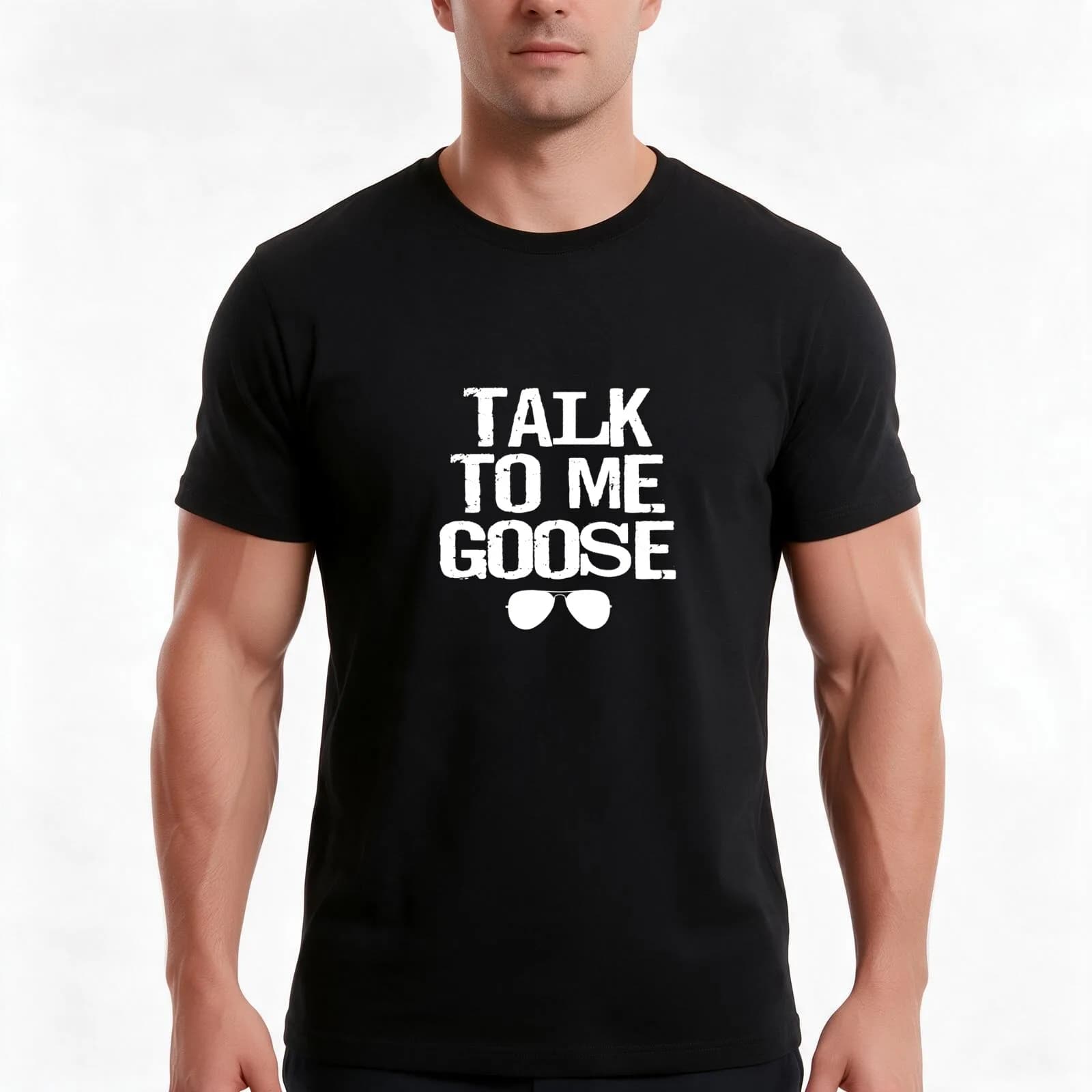 Talk To Me Goose T-Shirt, Summer Casual Cotton Tee, Oversized Streetwear Tops, Vintage Graphic Print, Loose Fit Short Sleeve