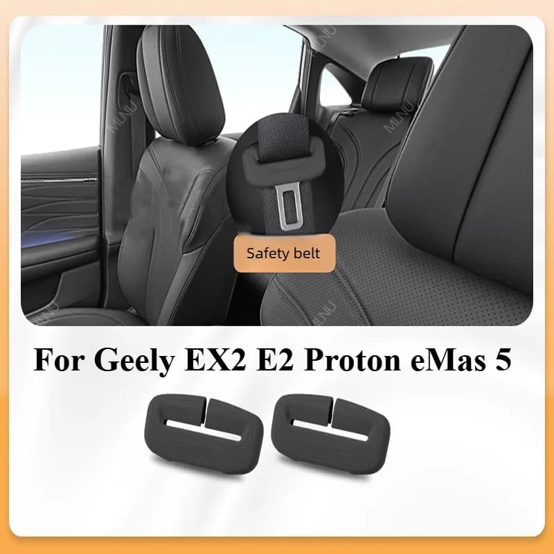 Seat Belt Shoulder Pad For Geely EX2 E2 Proton eMas 5 2026 2025 Accessories Silicone Shock-Soft Neck-Ease Wear-Guard