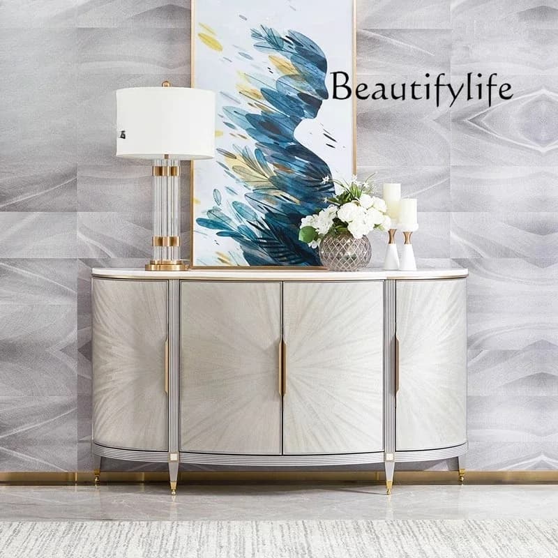 X Modern Light Luxury Cabinet Is Facing The Italian Semi-arc Decorative Cabinet That Integrates The Shoe Cabinet Into The Door