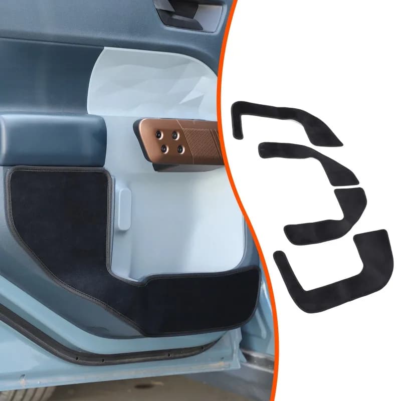 4pcs Black  Velour Door Dirt-proof mat Sill Protectors Door Kick Pads  For 2022+ Ford Maverick Car  Interior Accessories