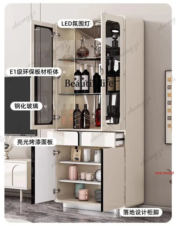 h178Living room wine cabinet, new model, display, home TV cabinet, glass light luxury high-end wall