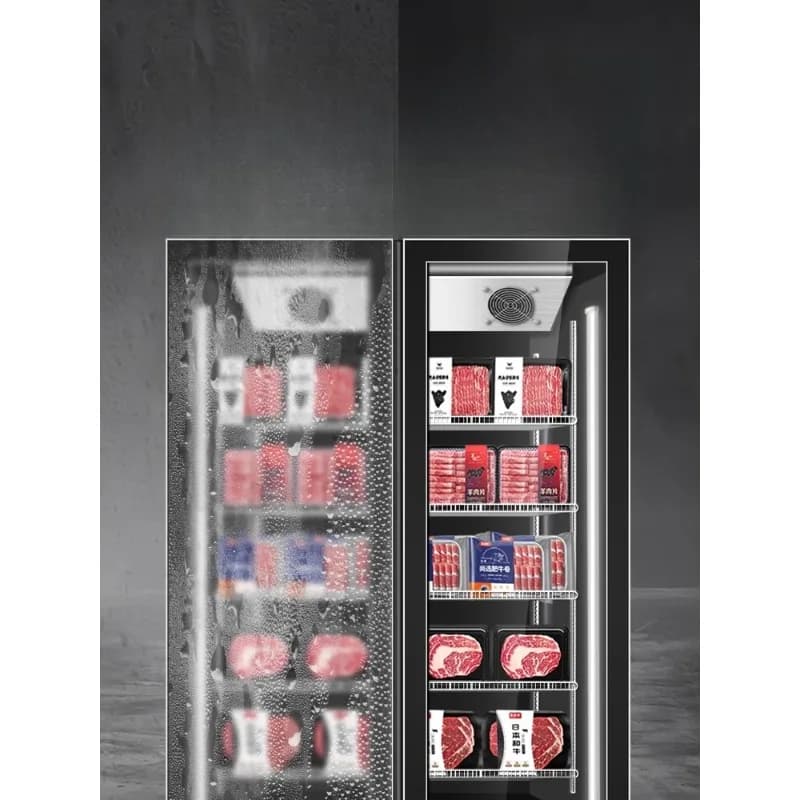 Frozen display cabinet, commercial quick-frozen low-temperature meat freezer, steak vertical freezer