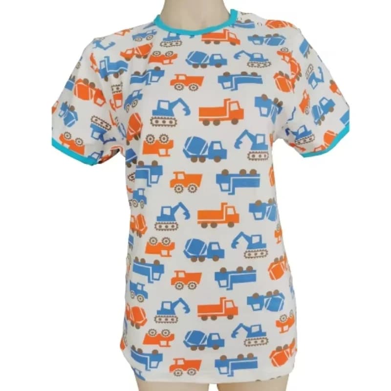 Car PatternT Shirt One-Shoulder Snap ABDL Adult Baby Top Couple Top  Abdl Clothes Adult Top