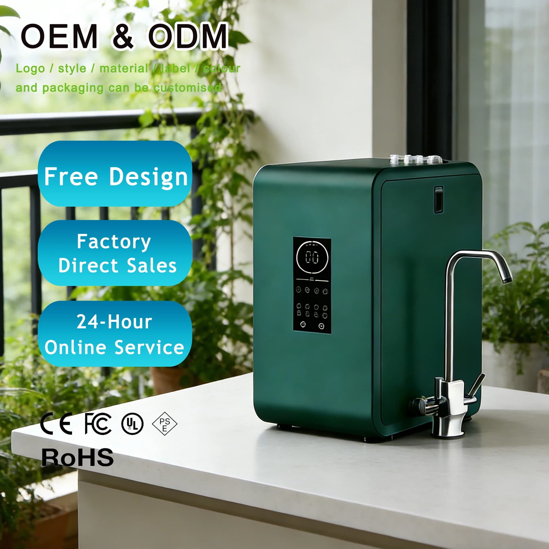 New OEM 4000ppb Hydrogen-rich Machine 600G Kitchen Large Flow RO 3-Level Filtration Drinking Electric Hydrogen Water Purifier