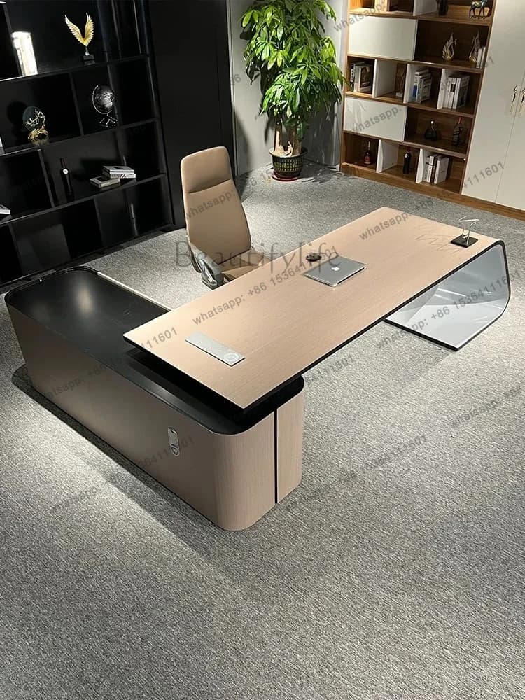 Executive Desk Office Desk for Boss Office High-End Elegant Single Manager Table