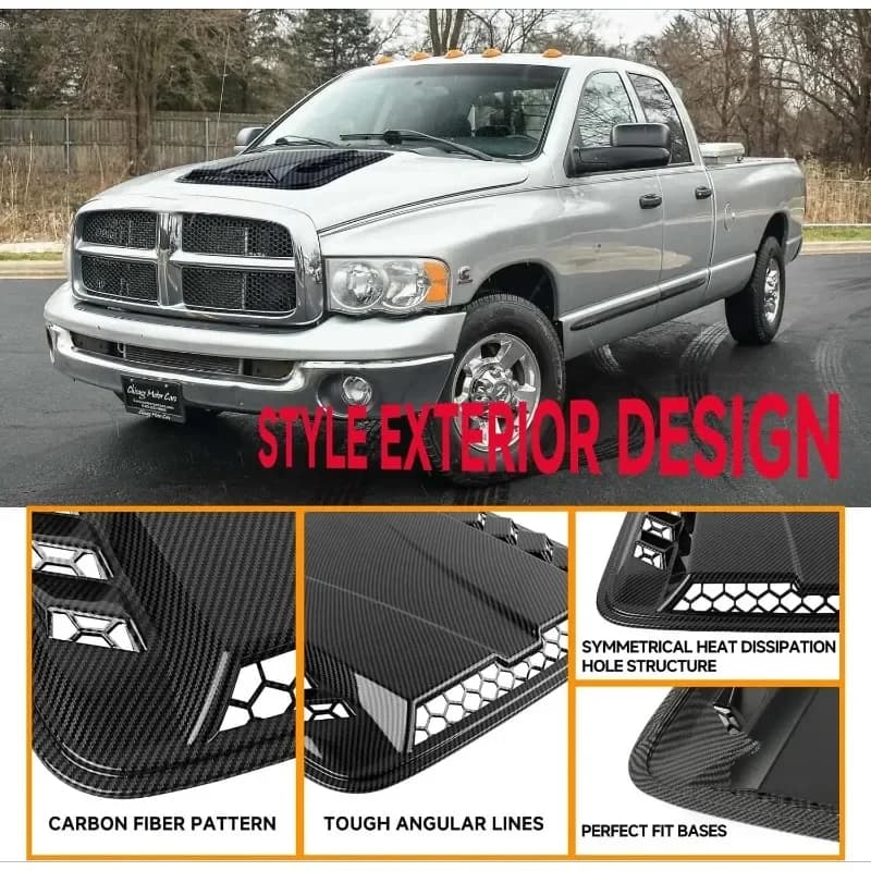 Universal Fake Car Hood Scoop Air Vent Cover Decorative Bonnet Intake Sticker Trim Exterior Auto Styling Accessories Plastic SUV