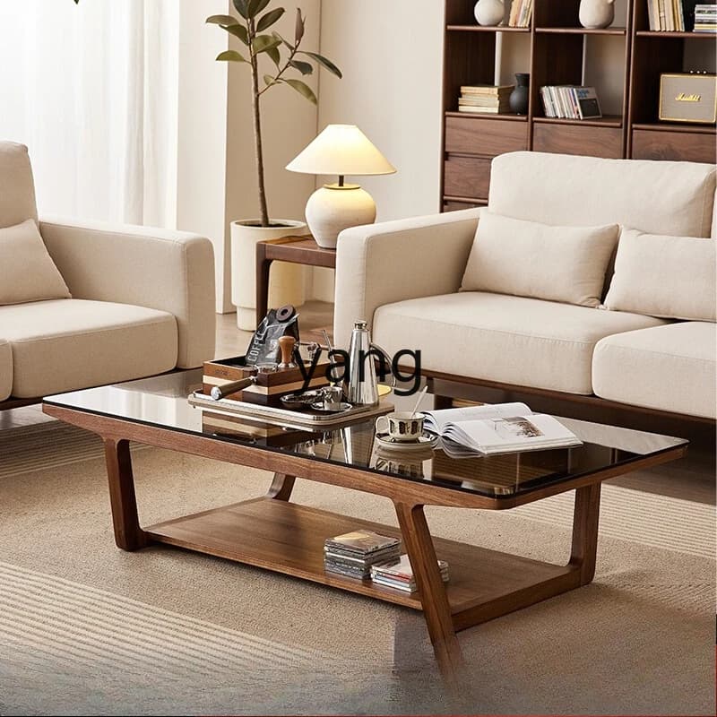 LMM Solid Wood Living Room Sofa Side Table Modern Minimalist Style Retro Natural Wood Style