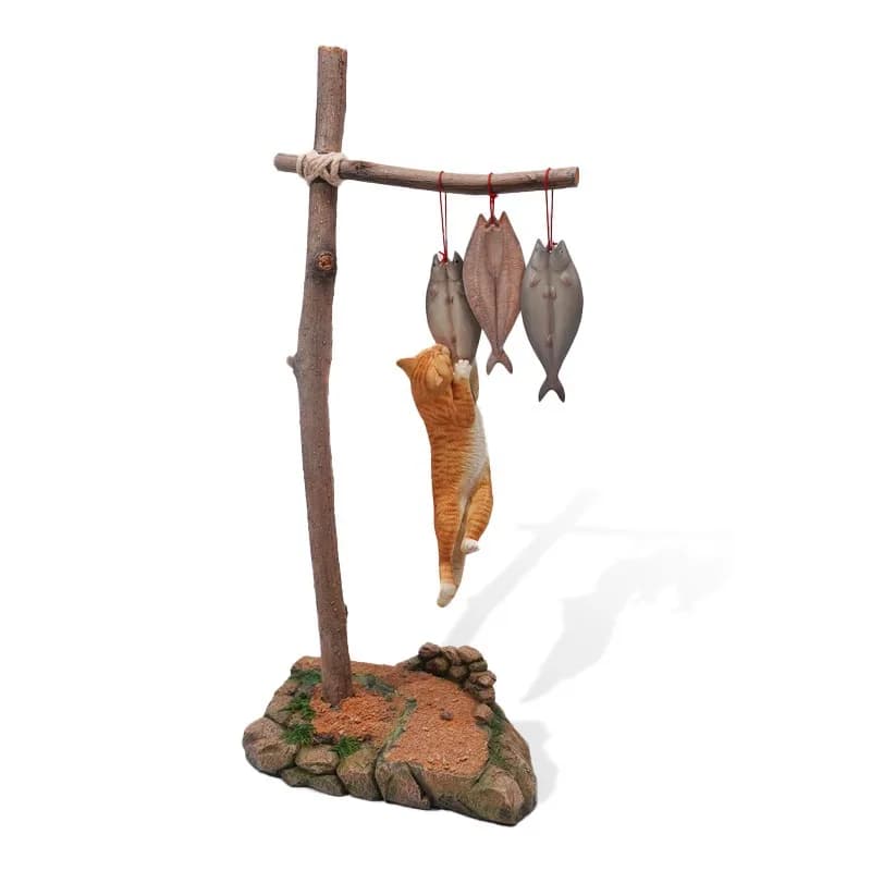 Dry rice cat 2.0 Internet celebrity cat salted fish dried creative pet model figure tabletop ornament
