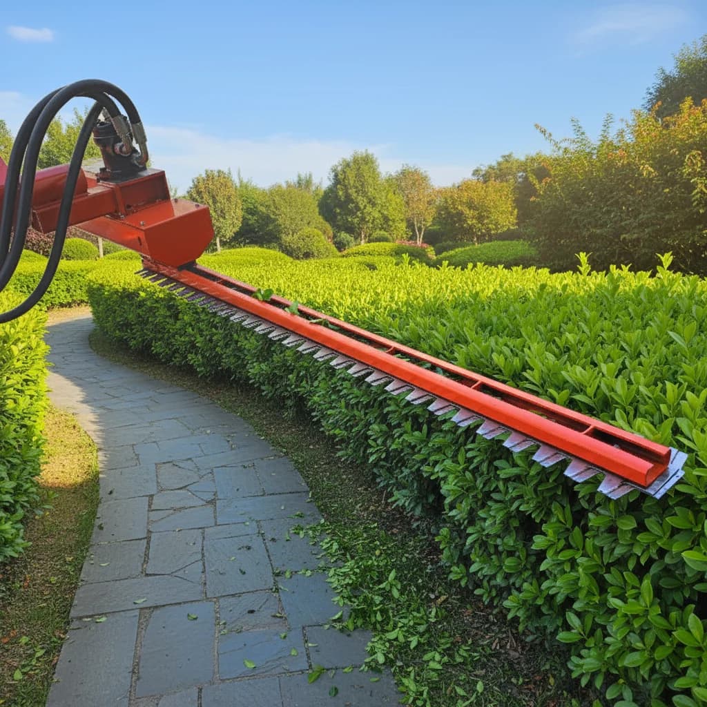 Heavy Duty Hydraulic Hedge Trimmer Attachment - Tractor & Mini Excavator Mounted Multi-Functional Greenery Trimming Tool