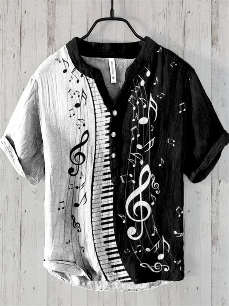 2024 New Men's Linen Shirt Men's Spring and Summer Hawaiian Casual Vacation Style Top 5XL Size