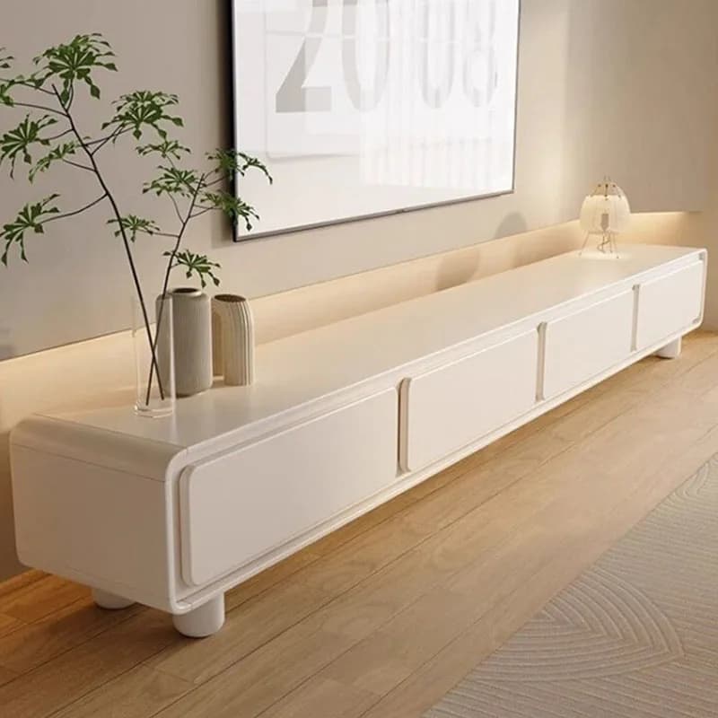 White Cream Tv Stands Living Room Decoration Large Size Vintage Storage Professional Tv Table European Muebles Home Furniture
