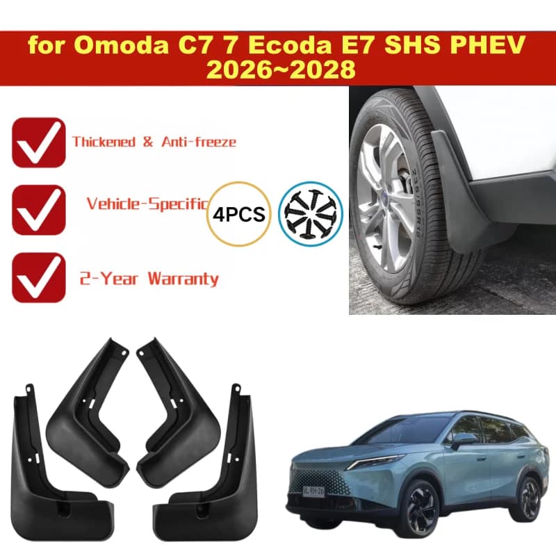 2026-2028 ABS 4Pcs Mud Flaps Splash GuardsFor Chery Omoda C7 Ecoda E7 SHS PHEV Tiggo7L Fulwin T7 T1X Fender Mudguards Auto Parts