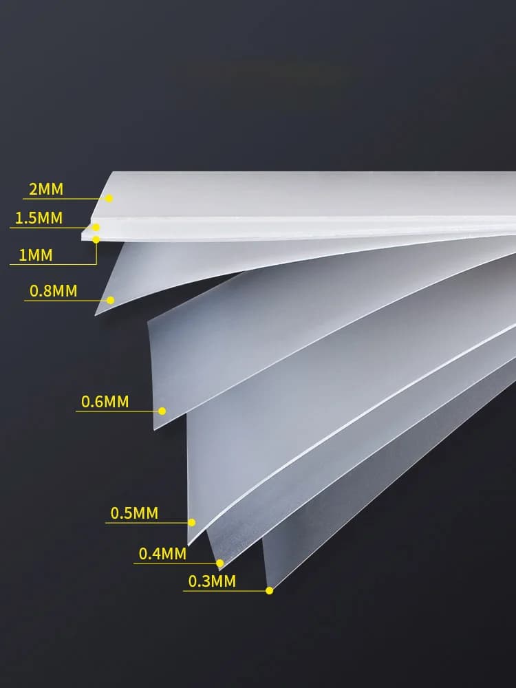 0.3~10mm Frosted SemiTransparent PP Plastic Sheet 100x100 100x200 200x200 200x300 210x297mm