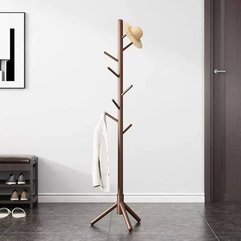 Entrance Mid Century Clothes Rack Wood Luxury Tree Space Saving Standing Clothes Rack Storage Shelfs Living Room Furniture