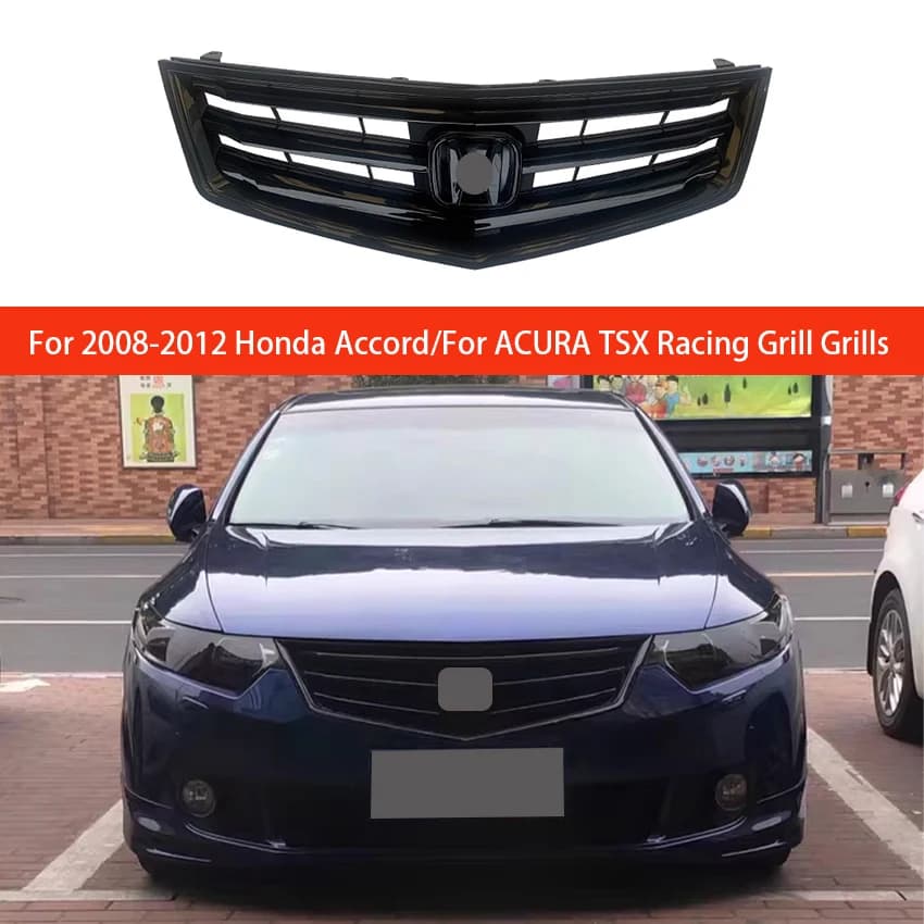 For Honda Accord/For ACURA TSX Upper Bumper Hood Mesh Grills Front Bumper Grille Racing Grill Body Kit 2008 2009 2010 2011 2012