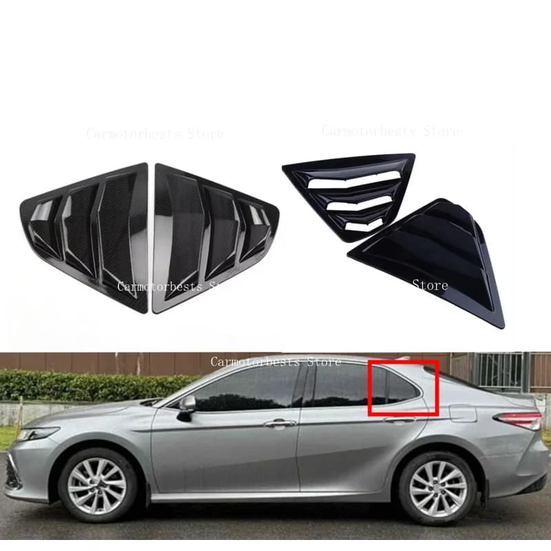 Car Rear Louver Window Side Shutter Cover Fit For Toyota Camry Sedan 2018 2019 2020-2022 Trim Sticker Vent Scoop ABS