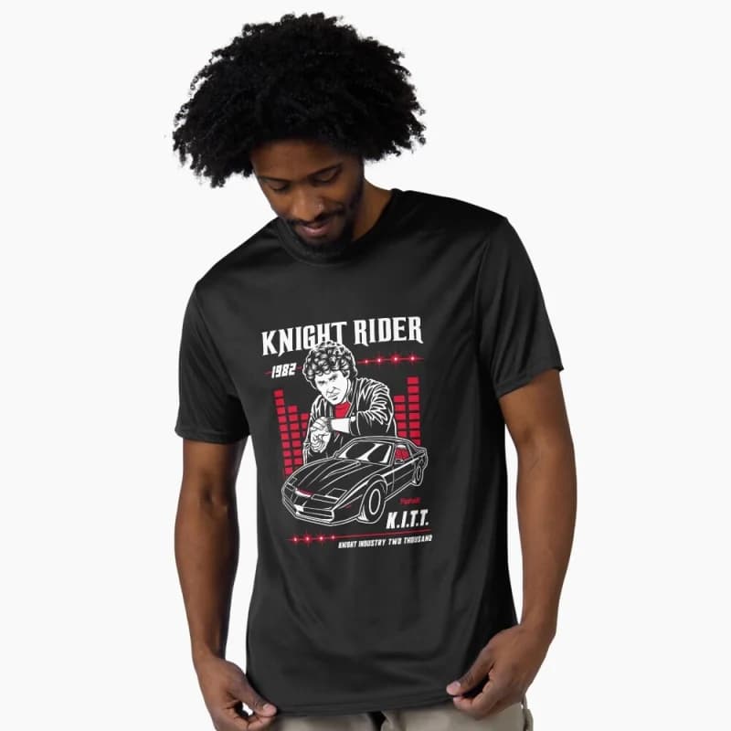 K.I.T.T. 0421 Knight Rider 80s Retro Car Gift t shirt 100% cotton printed tee Short Sleeve Graphic Clothes All size tops S-6XL