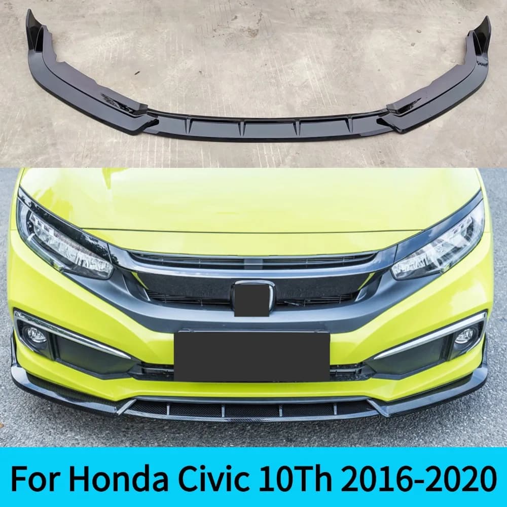 For 2016-2020 Models Honda Civic 10th Generation Front Lip Bumper Refit Anti-Collision Spoiler Enhances Aesthetics & Protection