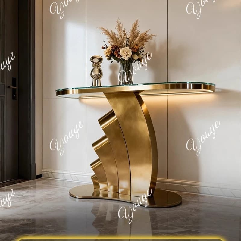 Entrance table Entry hotel corridor aisle high-end Italian light luxury natural luxury stone high-end designer