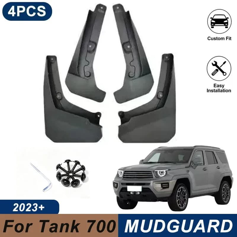 4PCS Car Mud Flaps For Tank 700 2023+ Waterproof Anti-Splash Fender Mudguards Auto Exterior Accessories