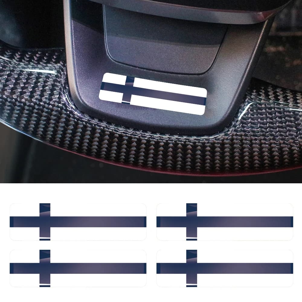 Finland Flag 3D Epoxy Resin Decorate Car Sticker Car Window Buttons Steering Wheel Center Console Panel Motorcycle Fuel Tank