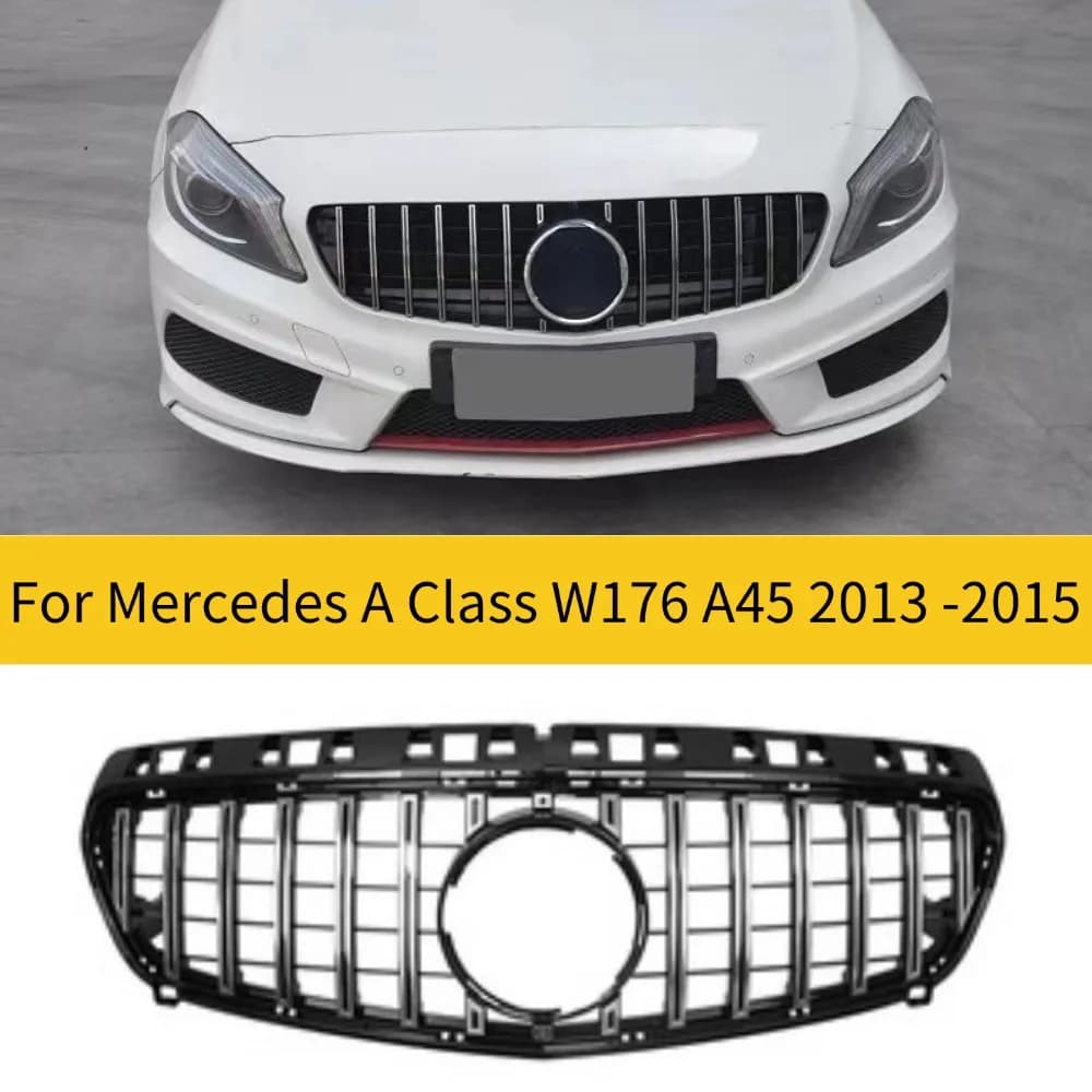 For Mercedes-Benz a Class W176 A180 A200 A220 A250 A260 A45 2013-2015  Style Front Grille Racing Mesh Grill Performance Tuning A