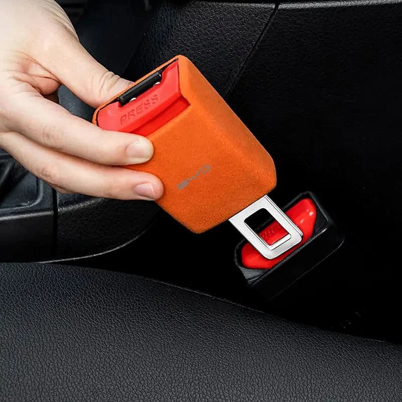 2Pcs Wear‑Resistant Suede Seatbelt Extender For BYD Atto 3 Seal Dolphin Han Tang Song Yuan Buckle Extension Interior Trim Parts
