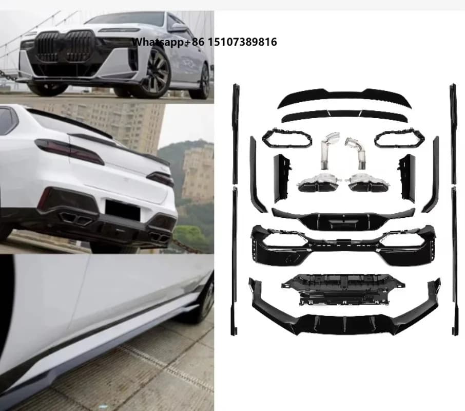G70 ABS M Style Front Bumper Side Skirts Rear Bumper Spoiler Body Kit for G70 2023+ 7 Series G70 Good ABS Car Body Kits