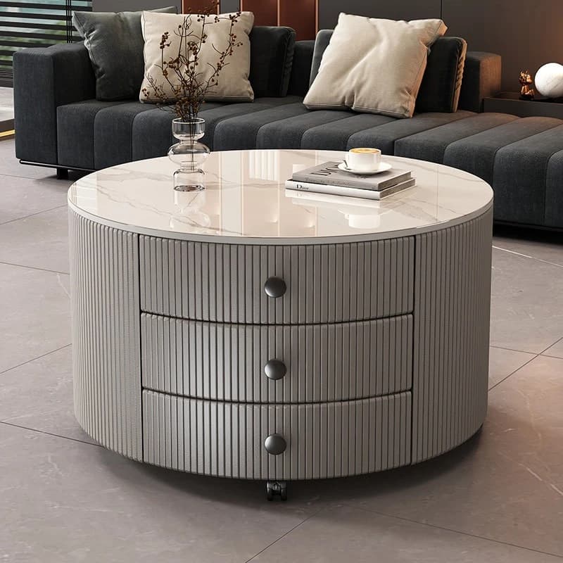 Italian round coffee table minimalist movable large capacity side table luxury home muebles para hogar living room furniture