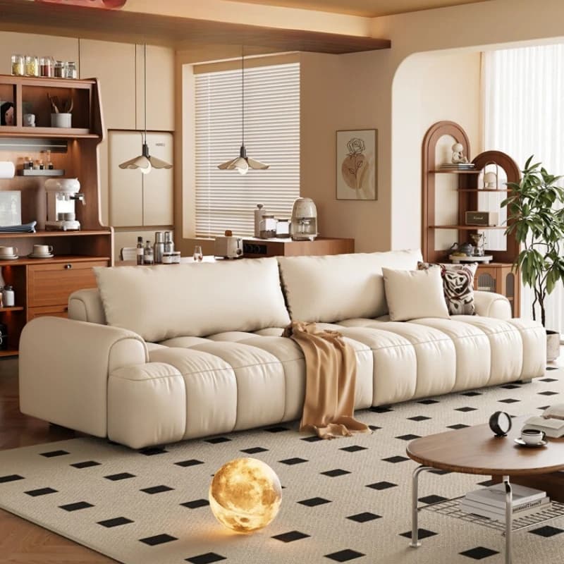 Aesthetic White Living Room Sofas Real Designer Modern Lazy Lounge Sofa Leather Luxury Soft Woonkamerbanken Furniture For Home